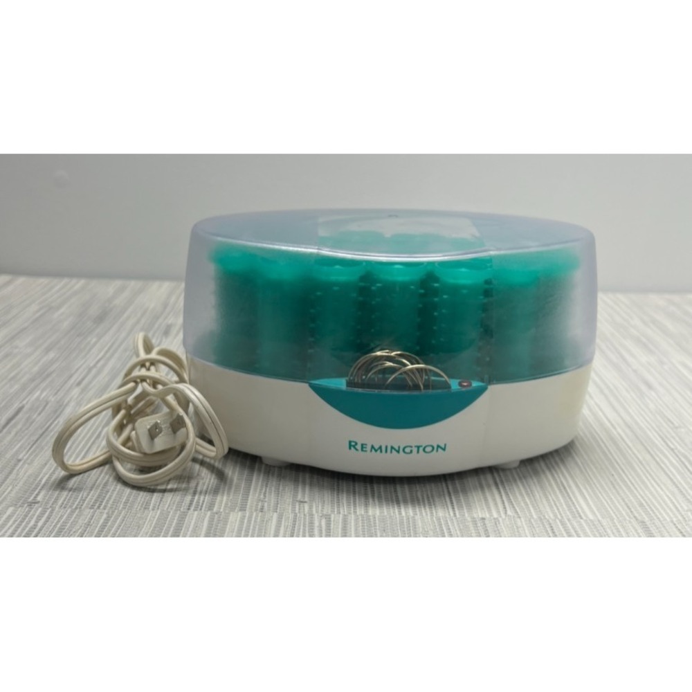 Remington H-1080N Electric Hot Rollers Set 20 Teal Vintage with Metal Clips Used